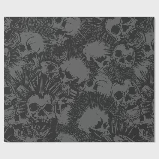 schedel punk cadeaupapier (Vlak)