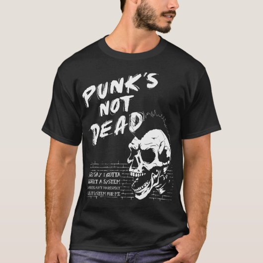 Schedel Punk Rock - Punk is niet dood - Old Punks T-shirt (Voorkant)