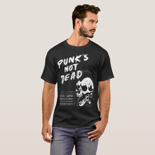 Schedel Punk Rock - Punk is niet dood - Old Punks T-shirt (Voorkant volledig)