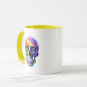 Schedel Regenboog Psychedelische Moderne Kunst Mok (Voorkant links)