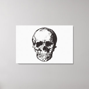Schedel Retro Comic Style Fantasy Art Canvas Afdruk
