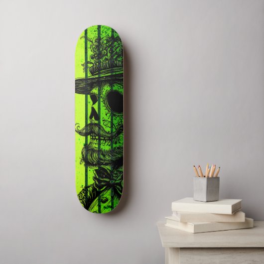 schedel: Ride met Retro Rebel Style Persoonlijk Skateboard (Muurkunst)