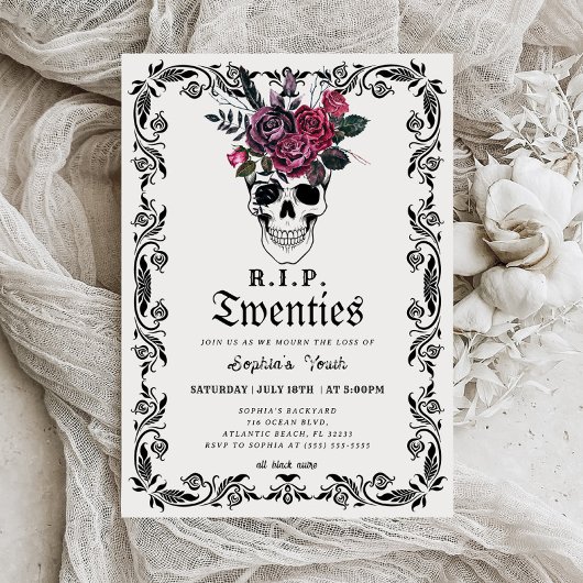 Schedel RIP 20s Dood aan mijn Jeugd 30e Verjaardag Kaart