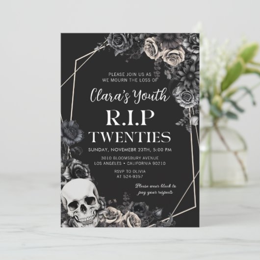 Schedel RIP Twintigers Bloem 30ste Verjaardag Kaart