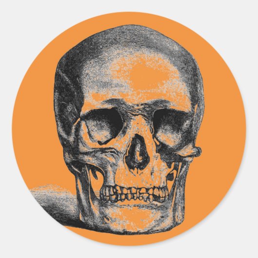 Schedel rond Sticker (Voorkant)