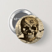  schedel ronde button 5,7 cm (Voorkant /achterkant)