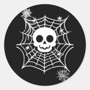 schedel ronde sticker
