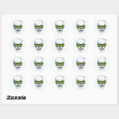 schedel ronde sticker (Vel)