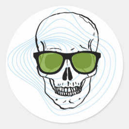schedel ronde sticker