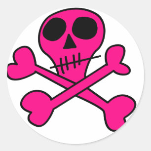 schedel ronde sticker