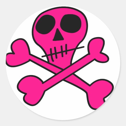schedel ronde sticker (Voorkant)