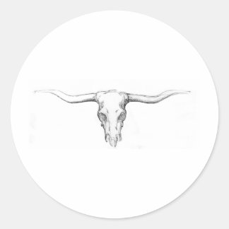 schedel ronde sticker