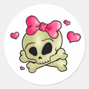 schedel ronde sticker