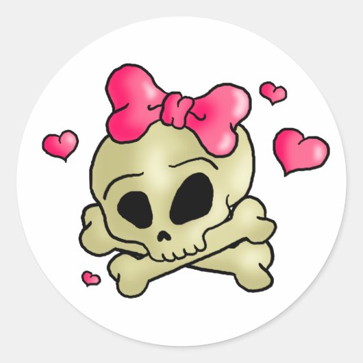  schedel ronde sticker (Voorkant)