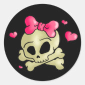  schedel ronde sticker (Voorkant)