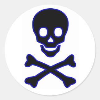 schedel ronde sticker