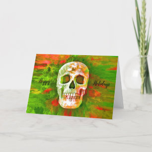 Schedel Rood Groene Dag Van De Doden Unieke Pop Ar Feestdagen Kaart