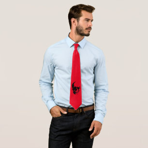 Schedel Rood Pop Art Stropdas