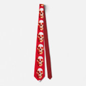 Schedel Rood Pop Art Stropdas (Voorkant)