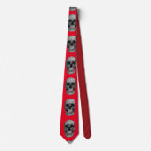 Schedel Rood Pop Art Stropdas (Voorkant)
