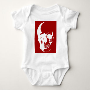 Schedel - Rood & Witte Metaal Fantasy Kunst Romper