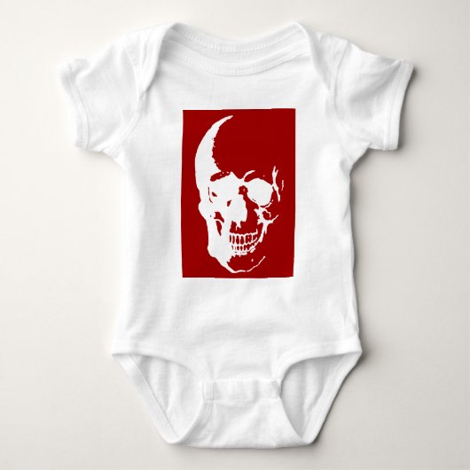 Schedel - Rood & Witte Metaal Fantasy Kunst Romper (Voorkant)