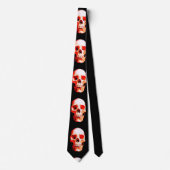Schedel Rood & Zwart Kunstwerk Stropdas (Voorkant)