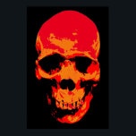 Schedel Rood Zwart Pop Art Poster<br><div class="desc">Fantasy Art Skull Poster Print - Zwart & Rood Heavy Metal Punk Rock College Pop Art</div>