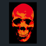 Schedel Rood Zwart Pop Art Poster<br><div class="desc">Fantasy Art Skull Poster Print - Zwart & Rood Heavy Metal Punk Rock College Pop Art</div>