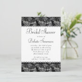 Schedel Roos krijt | Funky zwart wit Vrijgezellenf Kaart (Staand voorkant)