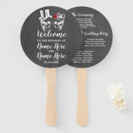 Schedel Roos Trouwprogramma Halloween Rood Handwaaier