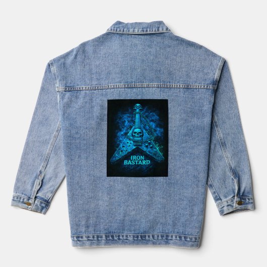 schedel-rots vibes denim jacket (Achterkant)