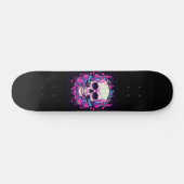 Schedel Roze Rozen Persoonlijk Skateboard (Horizontaal)