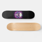 Schedel Roze Rozen Persoonlijk Skateboard (Horizontaal)