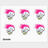 Schedel roze Stickers (Vel)