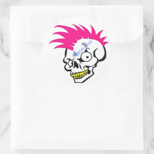 Schedel roze Stickers (Tas)