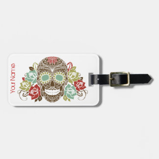 Schedel & Rozen Bagage Label met leren riem