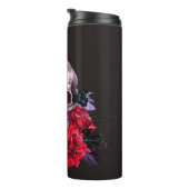 Schedel & Rozen: donkere bloemige Waterverf. Thermosbeker (Geroteerd rechts)