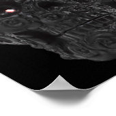 Schedel Rozen Gotische Bloemen Halloween Kostuum S Poster (Hoek)