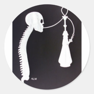 Schedel & Ruggengraat w / Hookah Ronde Sticker
