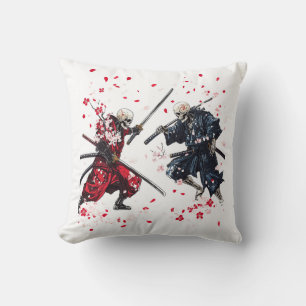 Schedel Samurai Duël Kussen