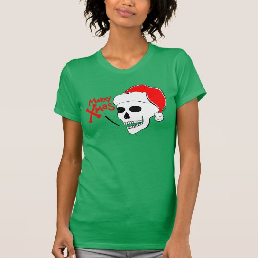 Schedel Santa Merry Xmas T-shirt (Voorkant)