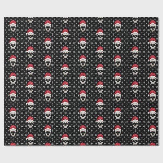 Schedel Santa Wrapping Papier (Vlak)