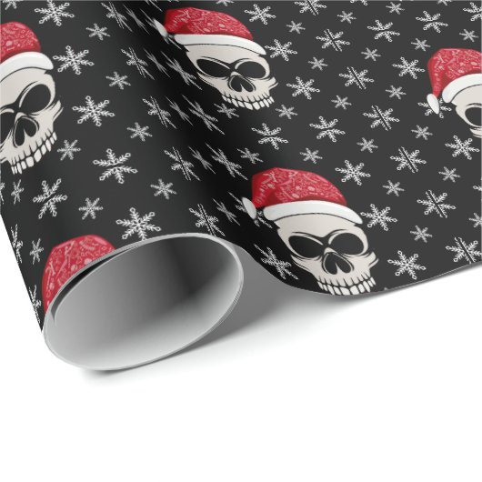 Schedel Santa Wrapping Papier (Rol Hoek)