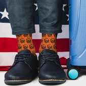  schedel Scary Copper Oranje Gothic Halloween Sokken