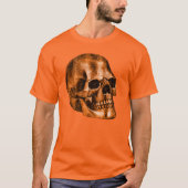  schedel Scary Copper Oranje Gothic Halloween T-shirt (Voorkant)