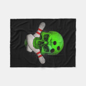 Schedel Schedel Bowling Bal & Pins Gelukkig Hallow Fleece Deken (Voorkant (Horizontaal))