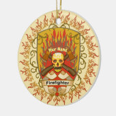 Schedel Schild Brandweerman Keramisch Ornament (Links)