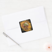 schedel schilderen door Van Gogh Vierkante Sticker (Envelop)