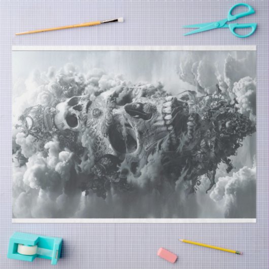 Schedel schip Pirate World Decoupage Tissuepapier (Craft)